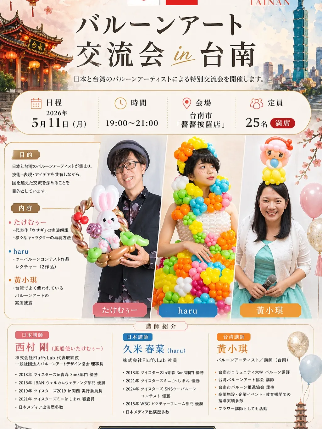 🇯🇵🇹🇼 バルーンアート交流会 in 台南