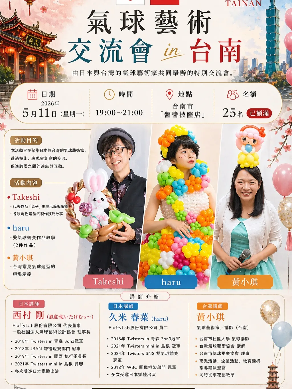 🇯🇵🇹🇼 バルーンアート交流会 in 台南
