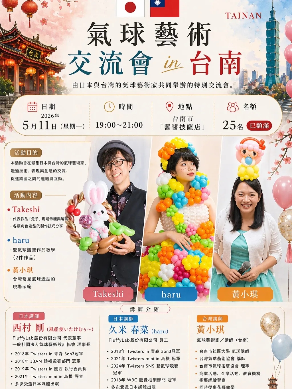 🇯🇵🇹🇼 バルーンアート交流会 in 台南