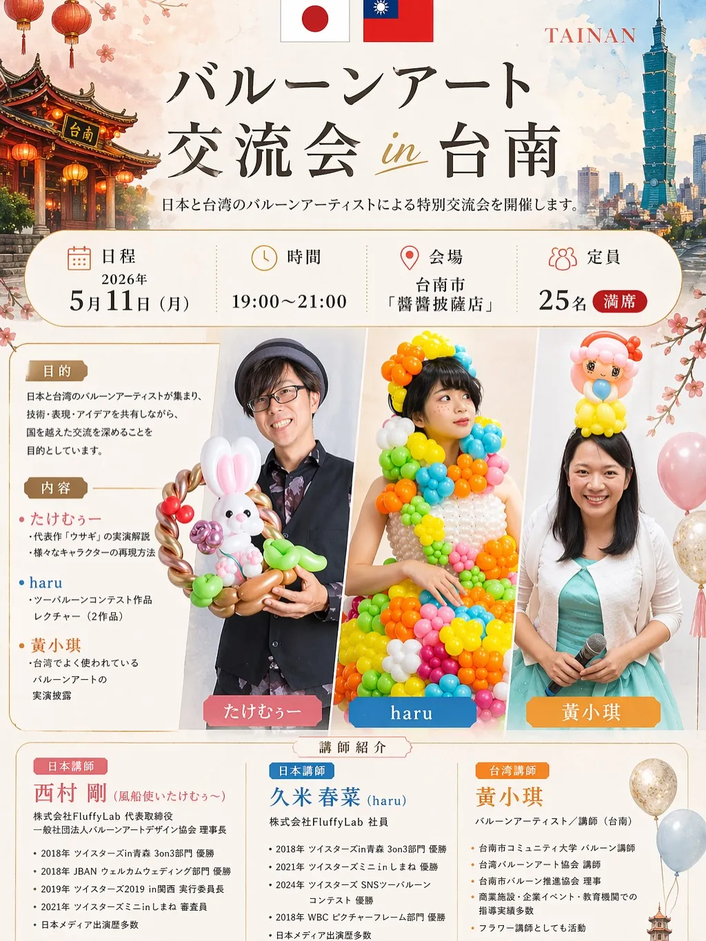 🇯🇵🇹🇼 バルーンアート交流会 in 台南